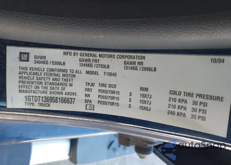 2005 GMC Canyon Sle из США, поврежденный, VIN 1GTDT136958166637